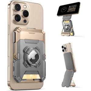 imageSUPCASE for MagSafe Wallet with Stand Magnetic Wallet for Men Hold 5 Cards Adjustable Stand RFID Blocking Phone Stand Credit Card Holder Tripod for iPhone 1615141312 Series BlackDesertGold