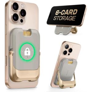 imageSUPCASE for MagSafe Wallet with Stand Magnetic Wallet for Men Women Hold 6 Cards RFID Blocking Strong Magnetic Lock Phone Stand Card Holder for iPhone 1615141312 Series Carbon BlackDesert Storm
