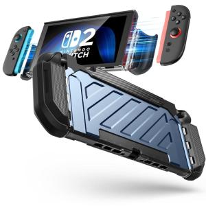 imageSUPCASE for Nintendo Switch 2 Case 2025 Unicorn Beetle Pro MilitaryGrade Protection Magnetic Joy Con Controllers Friendly Dockable Integrated Cover Accessories for Nintendo Switch 2 BlackTilt