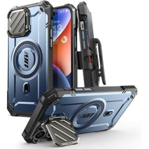 imageSUPCASE for iPhone 14 Pro Max Case with Camera Cover Stand UB Mag XT  Compatible with MagSafe Builtin BeltClip Heavy Duty Magnetic Phone Case for iPhone 13 Pro Max BlackTilt