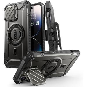 imageSUPCASE for iPhone 14 Pro Max Case with Camera Cover Stand UB Mag XT  Compatible with MagSafe Builtin BeltClip Heavy Duty Magnetic Phone Case for iPhone 13 Pro Max BlackBlack
