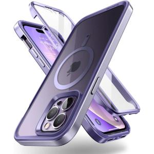 imageSUPCASE for iPhone 14 Pro Max Case with Screen Protector Unicorn Beetle Edge Mag Compatible with MagSafe Slim Frame Clear Shockproof Protective Magnetic Phone Case for iPhone 14 Pro Max BlackMauve