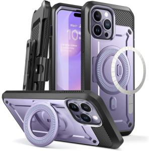 imageSUPCASE for iPhone 14 Pro Max Case with Stand Unicorn Beetle Pro Mag Compatible with MagSafe Builtin Screen Protector ampamp BeltClip Magnetic Protective Phone Case for iPhone 14 Pro Max PurplePurple