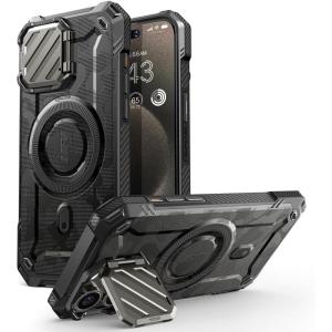 imageSUPCASE for iPhone 15 Pro Max Case with Camera Cover ampamp Stand UBMag XT Compatible with MagSafe Builtin Kickstand MilitaryGrade Protection Heavy Duty Rugged Magnetic Phone Case GuldanBlackCamo