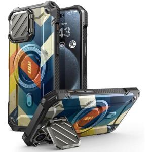 imageSUPCASE for iPhone 15 Pro Max Case with Camera Cover ampamp Stand UBMag XT Compatible with MagSafe Builtin Kickstand MilitaryGrade Protection Heavy Duty Rugged Magnetic Phone Case GuldanChevron