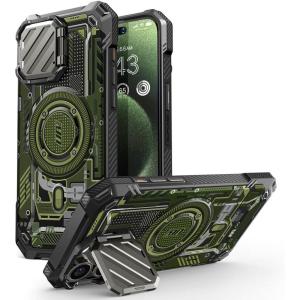 imageSUPCASE for iPhone 15 Pro Max Case with Camera Cover ampamp Stand UBMag XT Compatible with MagSafe Builtin Kickstand MilitaryGrade Protection Heavy Duty Rugged Magnetic Phone Case GuldanGreenCircuit