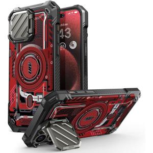 imageSUPCASE for iPhone 15 Pro Max Case with Camera Cover ampamp Stand UBMag XT Compatible with MagSafe Builtin Kickstand MilitaryGrade Protection Heavy Duty Rugged Magnetic Phone Case GuldanRedCircuit