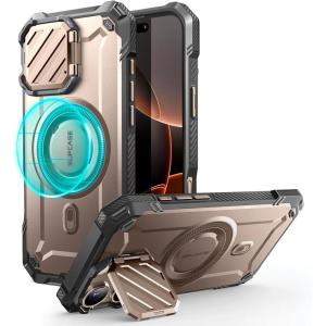 imageSUPCASE for iPhone 16 Pro Case 63 2024 with Camera Cover Stand UBMag XT Compatible with MagSafe Builtin Kickstand MilitaryGrade Protection Heavy Duty Rugged Magnetic Phone Case GuldanRoseGold