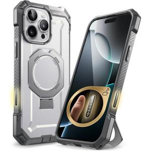 imageSUPCASE for iPhone 16 Pro Max Case with Camera Control Capture Button Unicorn Beetle Grip Builtin Stand Compatible with MagSafe Heavy Duty Magnetic Phone Case for iPhone 16 Pro Max BlackWhite
