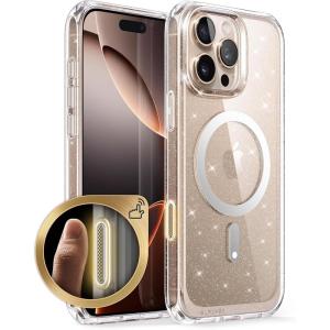 imageSUPCASE for iPhone 16 Pro Max Case with Camera Control Capture Button Unicorn Beetle Mag Compatible with MagSafe MilitaryGrade Protection Slim Clear Magnetic Phone Case AzureGlitter
