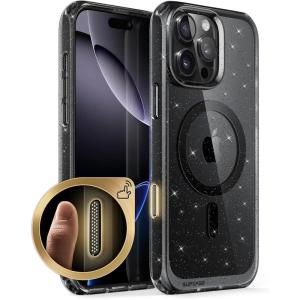 imageSUPCASE for iPhone 16 Pro Max Case with Camera Control Capture Button Unicorn Beetle Mag Compatible with MagSafe MilitaryGrade Protection Slim Clear Magnetic Phone Case AzureGlitterBlack