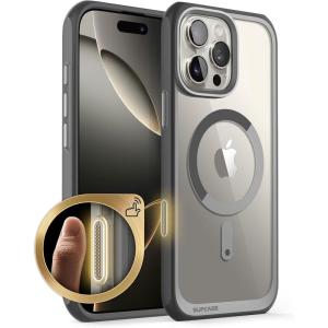 imageSUPCASE for iPhone 16 Pro Max Case with Camera Control Capture Button Unicorn Beetle Mag Compatible with MagSafe MilitaryGrade Protection Slim Clear Magnetic Phone Case ClearGray