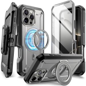 imageSUPCASE for iPhone 16 Pro Max Case with Stand UBPro Mag Support MagSafe Builtin Screen Protector ampamp Belt Clip MilitaryGrade Protection Magnetic Phone Case for iPhone 16 Pro Max 69 TiGrayTiGray