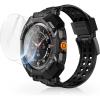 imageSUPCASE for Samsung Galaxy Watch Ultra 47mm Case with Band Unicorn Beetle Pro 2 Pack Screen Protector Rugged Protective Cover with Adjustable Strap Band for Galaxy Watch Ultra BlackBlack