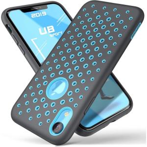 imageSUPCASE Unicorn Beetle Sport Series Designed for iPhone XR Case 2018 Release Liquid Silicone Rubber PC Premium Hybrid Case Hole Pattern with Heat Dissipation BlueGray