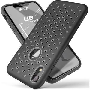 imageSUPCASE Unicorn Beetle Sport Series Designed for iPhone XR Case 2018 Release Liquid Silicone Rubber PC Premium Hybrid Case Hole Pattern with Heat Dissipation GrayBlack