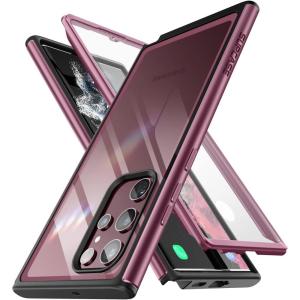 imageSUPCASE for Samsung Galaxy S22 Ultra Case Unicorn Beetle Edge Pro Builtin Screen Protector MilitaryGrade Protection Slim Frame Clear Protective Phone Case for S22 Ultra 5G 2022 WineWine
