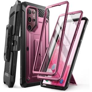 imageSUPCASE for Samsung Galaxy S22 Ultra Case with Stand Unicorn Beetle Pro 2 Front Frames Builtin Screen Protector ampamp BeltClip MilitaryGrade Protection Phone Case for Galaxy S22 Ultra BlackBurgundy