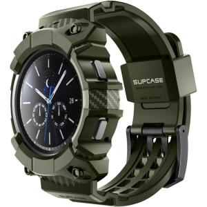 imageSUPCASE for Samsung Galaxy Watch 4 Classic Band with Case 46mm Unicorn Beetle Pro MilitaryGrade Protection Heavy Duty Cover with Adjustable Strap Band for Galaxy Watch 4 Classic BlackDark Green