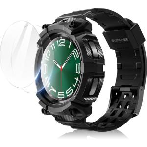 imageSUPCASE for Samsung Galaxy Watch 6 Classic 47mm Case with Band Unicorn Beetle Pro 2 Pack Screen Protector Rugged Protective Cover with Adjustable Strap Band for Galaxy Watch 6 Classic Black