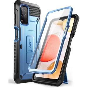 imageSUPCASE Unicorn Beetle Pro Series for Samsung Galaxy A12 Case 2020 Release FullBody Rugged Holster Case with Builtin Screen Protector RuddyMetallic Blue