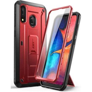 imageSUPCASE for Samsung Galaxy A20A30 Case with Screen Protector Unicorn Beetle Pro Builtin Stand ampamp Belt Clip Heavy Duty FullBody Rugged Shockproof Protective Phone Case for Galaxy A20A30 BlackMetallicRed