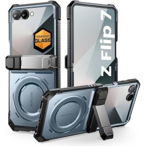 imageSUPCASE for Samsung Galaxy Z Flip 7 Case with Stand ampamp Front Screen Protector Unicorn Beetle Grip Support MagSafe Hinge Protection Full Body MilitaryGrade Rugged Back Phone Cover GuldanTilt