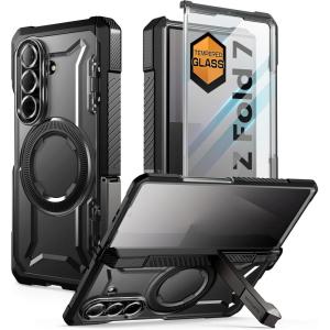 imageSUPCASE for Samsung Galaxy Z Fold 7 Case with Kickstand UB Grip Compatible with MagSafe Builtin Tempered Glass Screen Protector Hinge Coverage MilitaryGrade Protection Phone Case DesertBlack