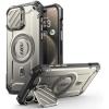imageSUPCASE for iPhone 15 Pro Case with Stand Unicon Beetle Mag XT Compatible with MagSafe Builtin Camera Cover Kickstand Heavy Duty Rugged Strong Magnetic Phone Case for iPhone 15 Pro BlackGrey TiGray