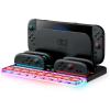 imageSUPCASE for Nintendo Switch 2 Joy Con Controllers Charger 9 Game Card Storage Ambient Lighting Allinone Organization Accessories for Switch 2 Heat Dissipation Slot for Dock with USB Cable
