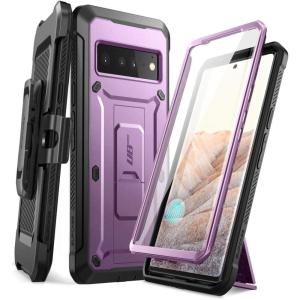 imageSUPCASE Unicorn Beetle Pro FullBody Rugged Holster Case with Builtin Screen Protector for Google Pixel 6 Pro 2021 BlackPurple