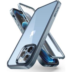 imageSUPCASE UB Edge Pro Case Phone Case for iPhone 13 Pro Max Cerulean  with Screen Protector AntiScratch FullBody Protection Slim Frame Clear Shockproof ProtectiveCerulean