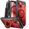 imageSUPCASE for iPhone 15 Case with Stand Unicorn Beetle Pro Mag Builtin Screen Protector ampamp Belt Clip Compatible with MagSafe MilitaryGrade Magnetic Phone Case for iPhone 151413 BlackRed