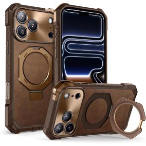 imageSUPCASE for iPhone 17 Pro Max Case with Kickstand Unicorn Beetle Grip Camera Control Cover Compatible with MagSafe MilitaryGrade Drop Protection Heavy Duty Magnetic Phone Case BlackPremium Leather