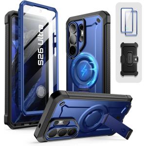image:imageSUPCASE for Samsung Galaxy S26 Ultra Case with Stand UB Pro Mag 2 Front Frames Compatible with Wireless Charge Builtin Screen Protector amp BeltClip Protective Phone Case for S26 Ultra BlackCobalt