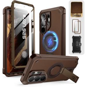 image:imageSUPCASE for Samsung Galaxy S26 Ultra Case with Stand UB Pro Mag 2 Front Frames Compatible with Wireless Charge Builtin Screen Protector amp BeltClip Protective Phone Case for S26 Ultra BlackBrown