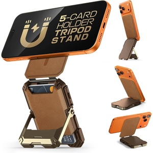 image:imageSUPCASE for MagSafe Wallet with Stand Magnetic Wallet for Men Hold 5 Cards Adjustable Stand RFID Blocking Phone Credit Card Holder Tripod for iPhone 171615141312 Series CoralBrown