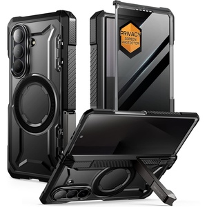 image:imageSUPCASE for Samsung Galaxy Z Fold 7 Case with Kickstand UB Grip Compatible with MagSafe Builtin Tempered Glass Screen Protector Hinge Coverage MilitaryGrade Protection Phone Case RuddyTranslucent Dark